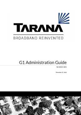 Tarana Wireless G1 Administration Guide