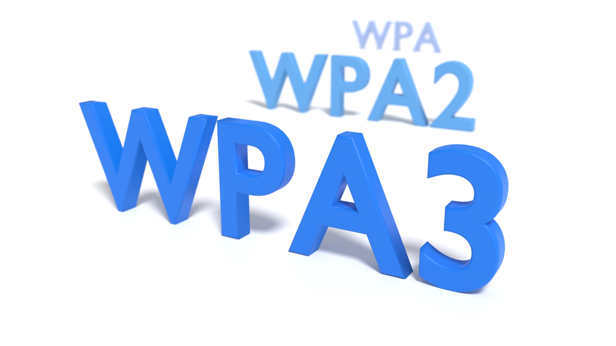 3D text displaying WPA3, WPA2, and WPA